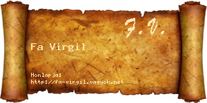 Fa Virgil névjegykártya